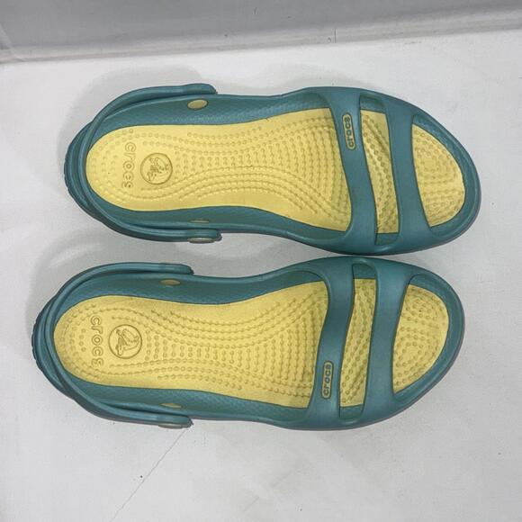 Crocs Cleo II Double Strap Adjustable Sandals 2-Tone Blue Women’s Size 7 Slides - Picture 2 of 12